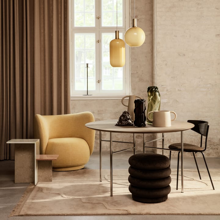 Pufe Round, Tecido faded velvet 3 forest Ferm Living