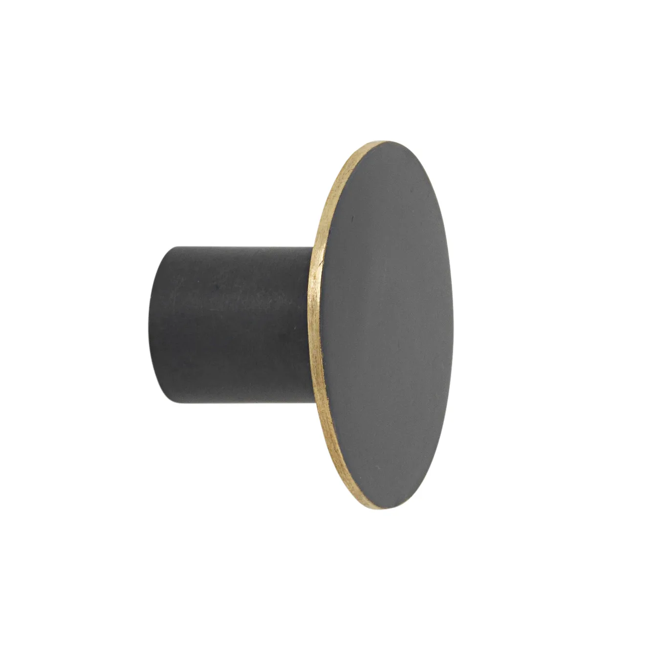 Puxador circular preto-latão, Ø4 cm Ferm Living