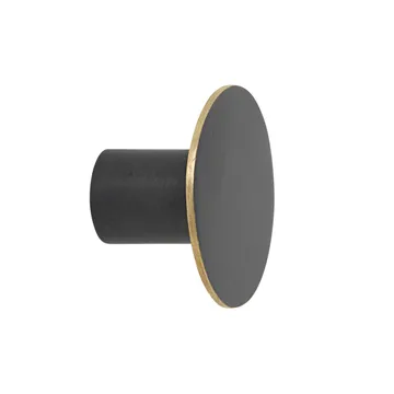 Puxador circular preto-latão - Ø4 cm - Ferm Living