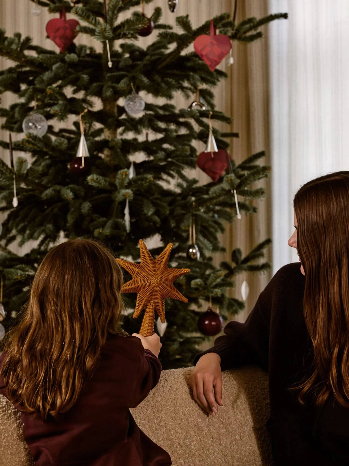 Rattan christmas tree top star ponta de estrela para árvore de Natal, Natural Ferm Living