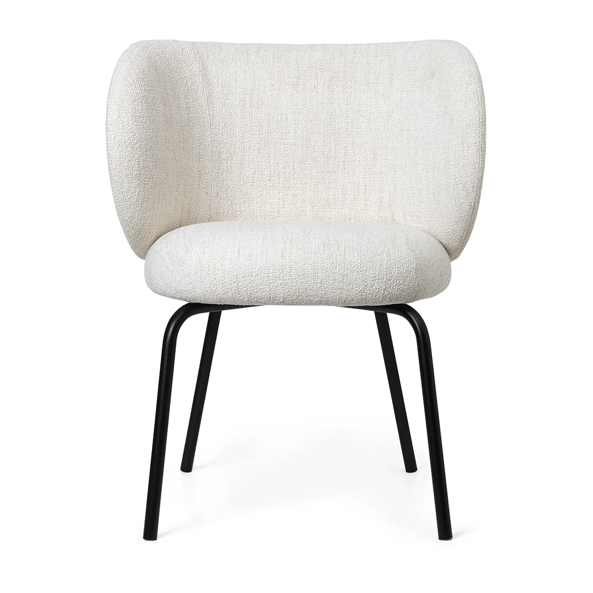 Rico cadeira de jantar- bouclé, Off-white-preto Ferm Living