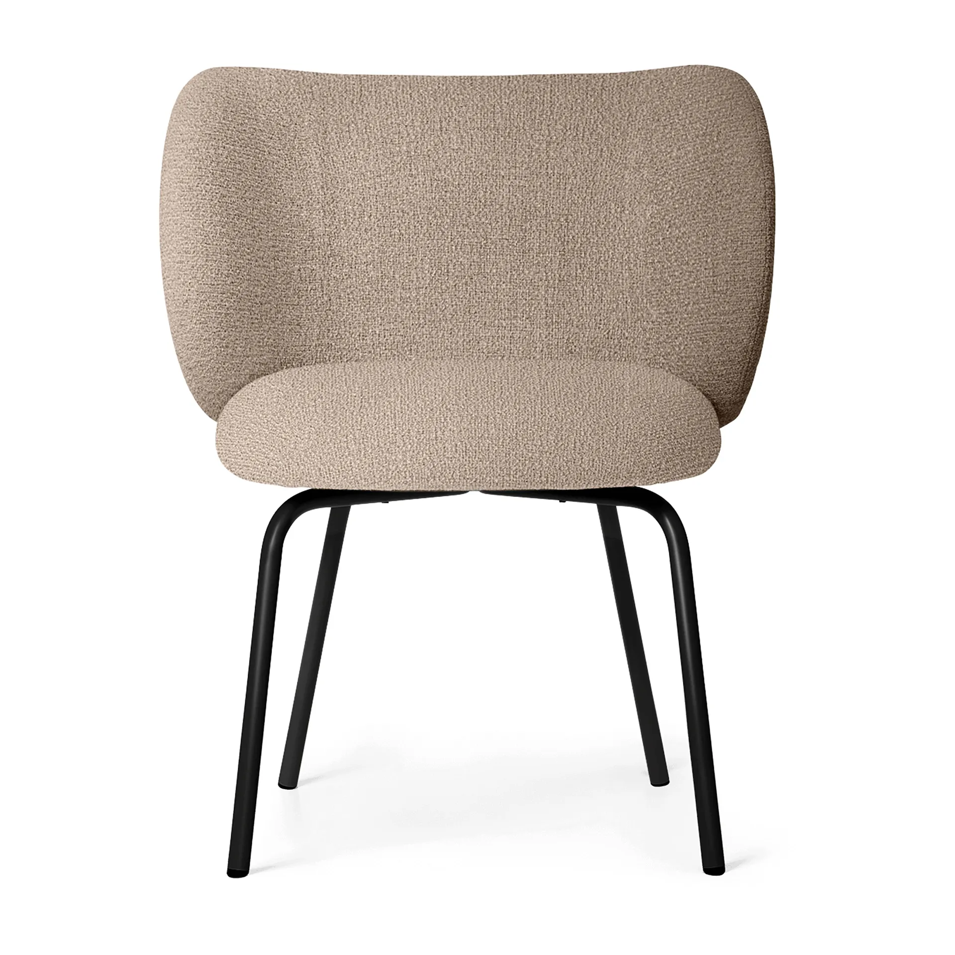 Rico cadeira de jantar- bouclé, Sand-preto Ferm Living