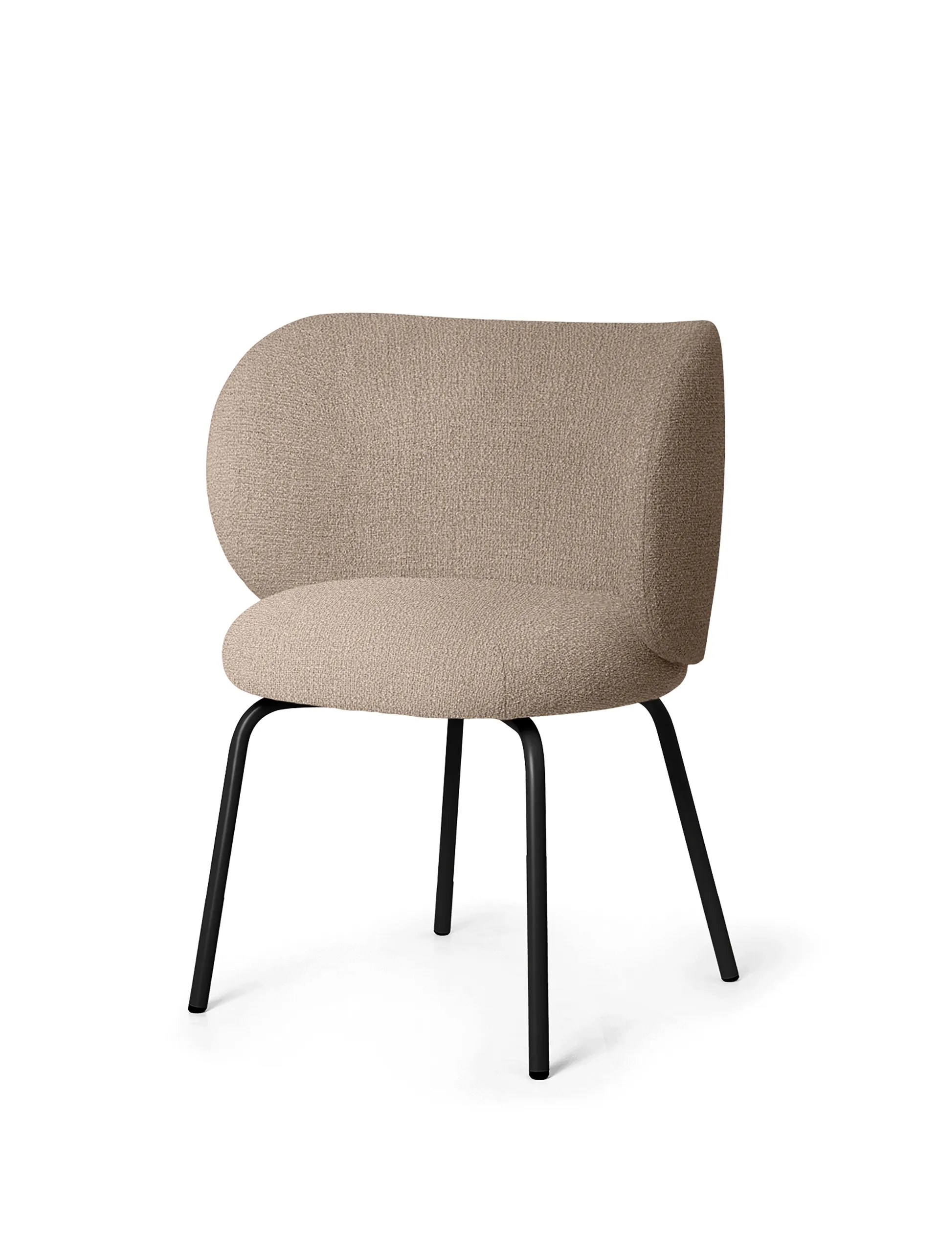 Rico cadeira de jantar- bouclé, Sand-preto Ferm Living