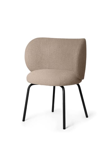 Rico cadeira de jantar- bouclé - Sand-preto - Ferm Living
