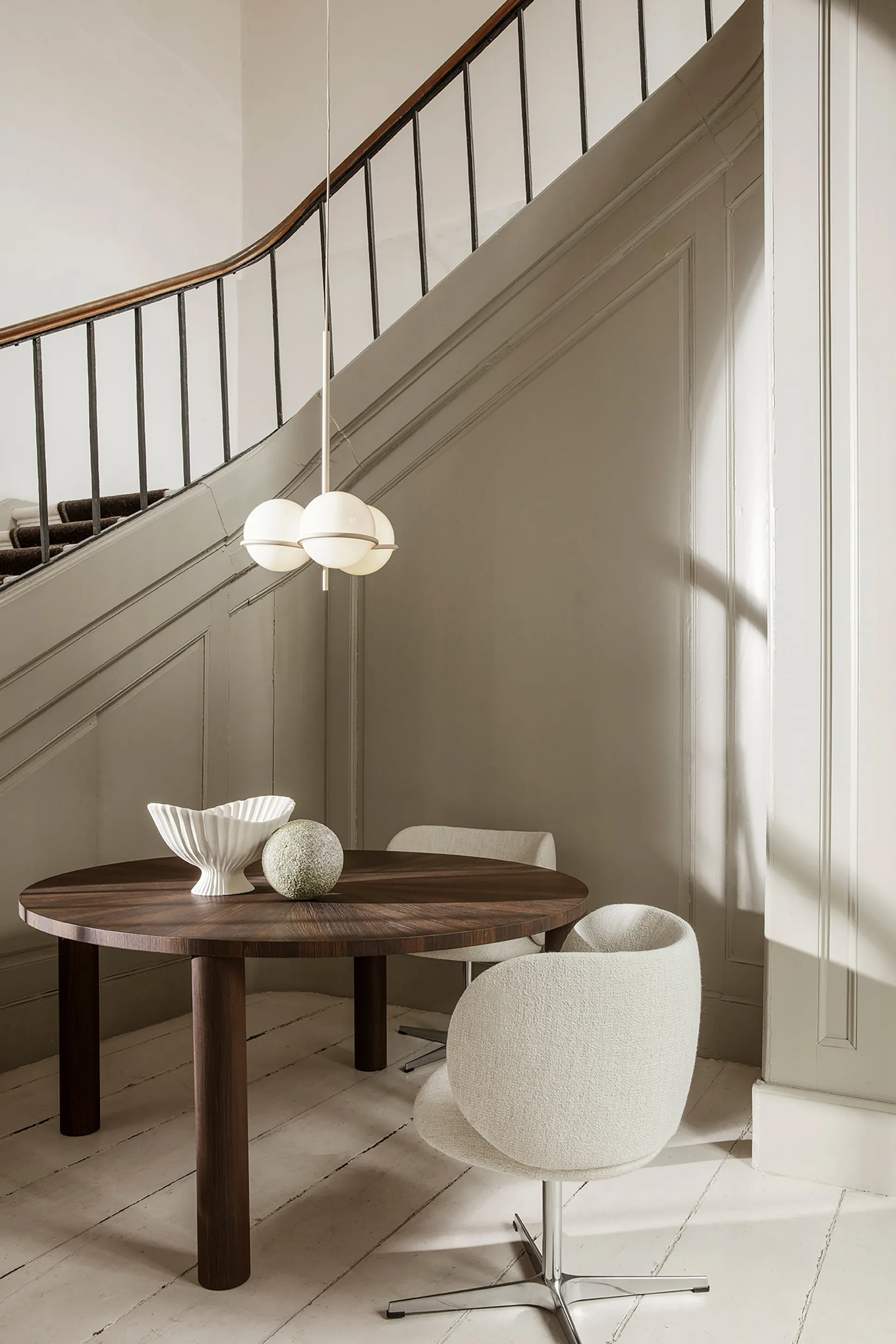 Rico cadeira de jantar giratória - bouclé, Off-white Ferm Living