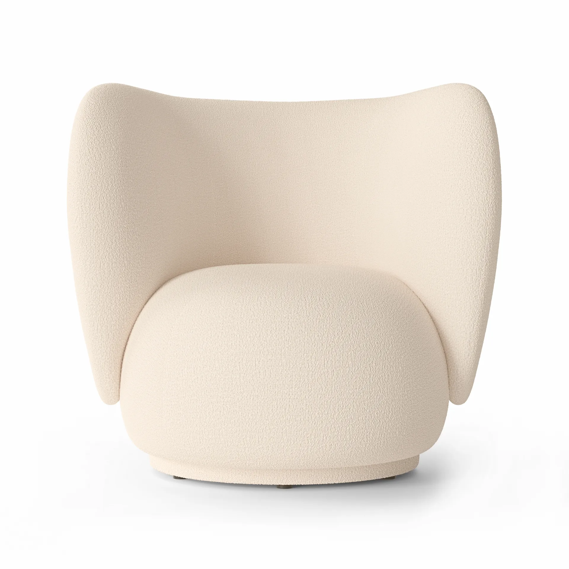 Rico cadeira lounge bouclé, Lã bouclé natural Ferm Living