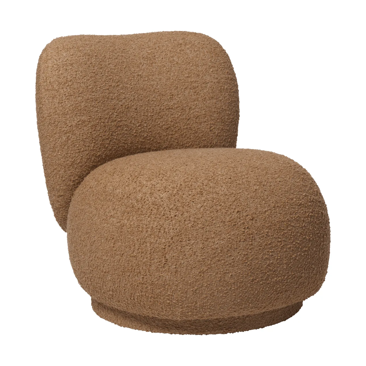 Rico lounge chair raw bouclé piccolo poltrona, Castanho claro Ferm Living