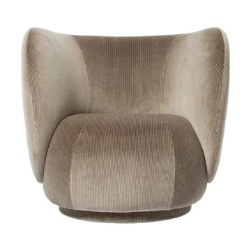 Rico poltrona lounge - Devoré velvet-Flint grey - Ferm Living