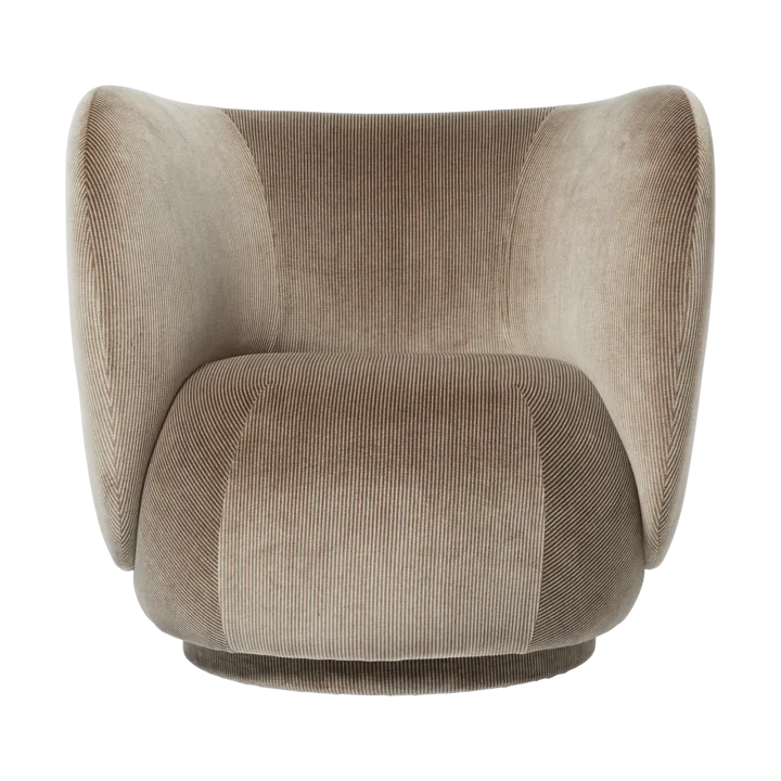 Rico poltrona lounge - Devoré velvet-Flint grey - Ferm Living