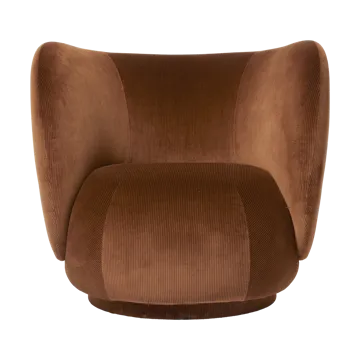 Rico poltrona lounge - Devoré velvet-Rust - Ferm Living