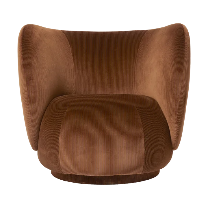 Rico poltrona lounge - Devoré velvet-Rust - Ferm Living