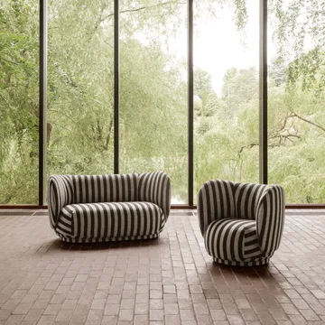 Rico sofá de 2 lugares - Louisiana sand-preto - Ferm Living