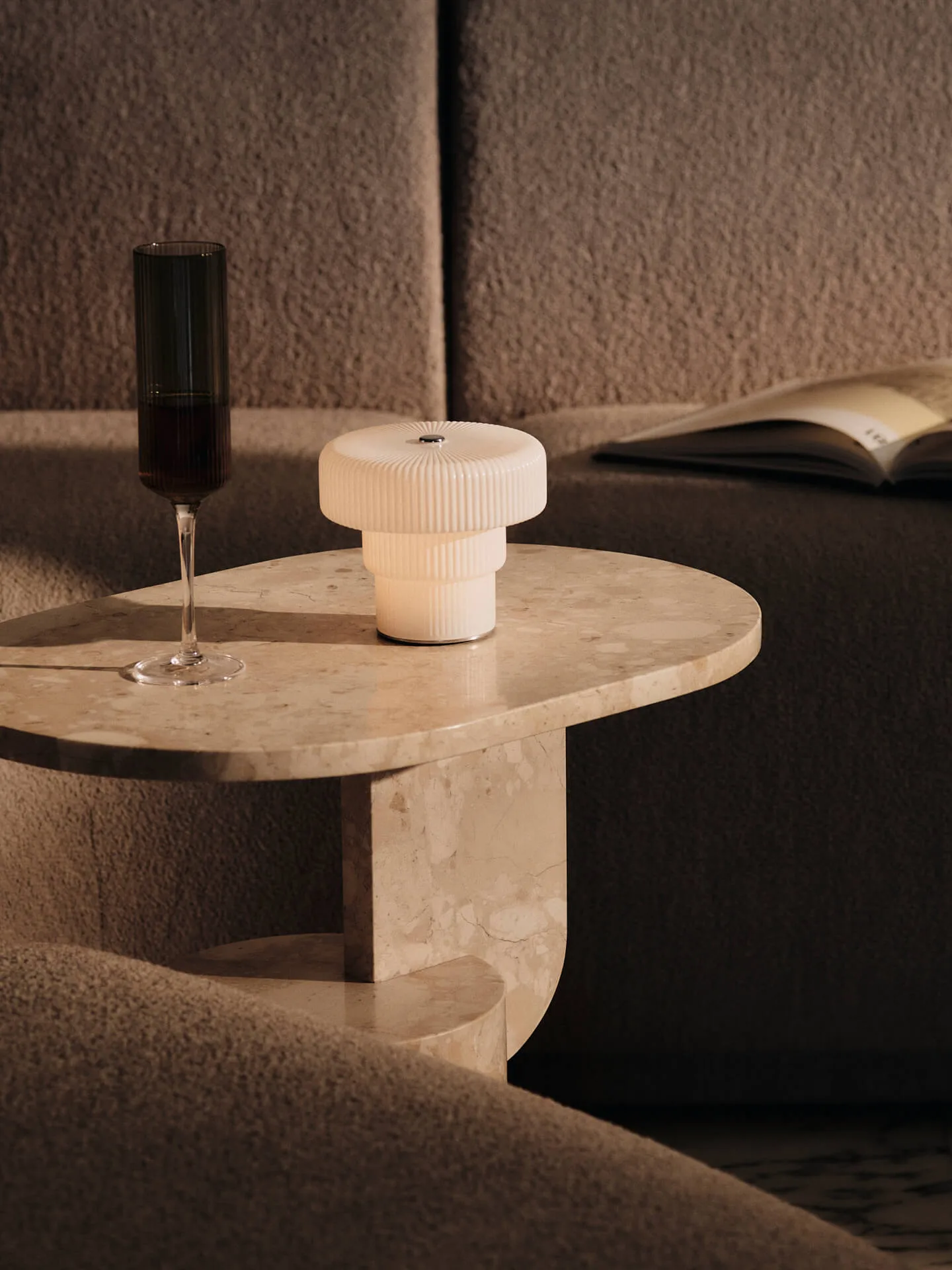 Ripple candeeiro de mesa portátil, White, 10 cm Ferm Living
