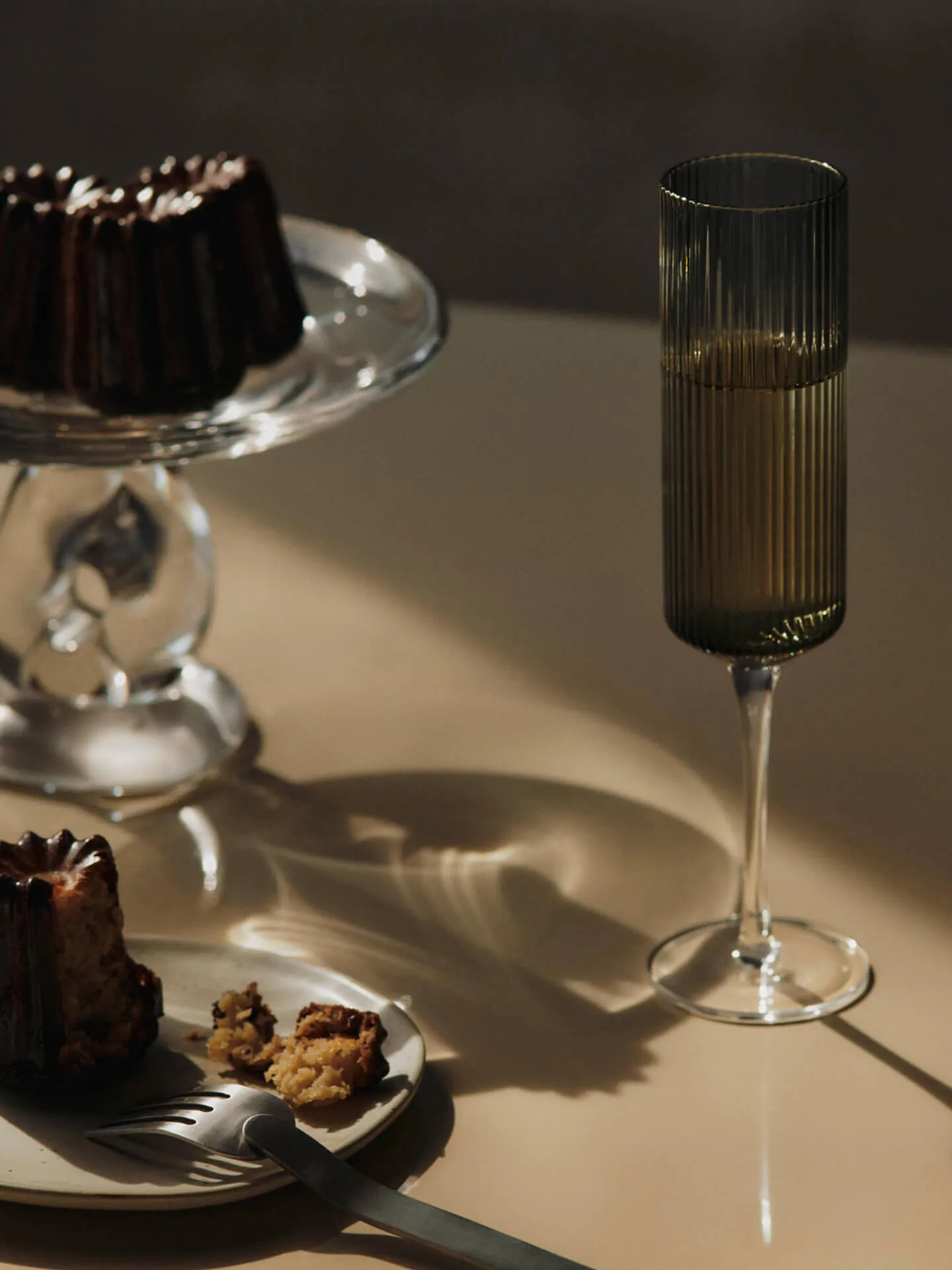 Ripple Champagne flutes copo de champanhe 15 cl 2 unidades, Cinzento fumado Ferm Living