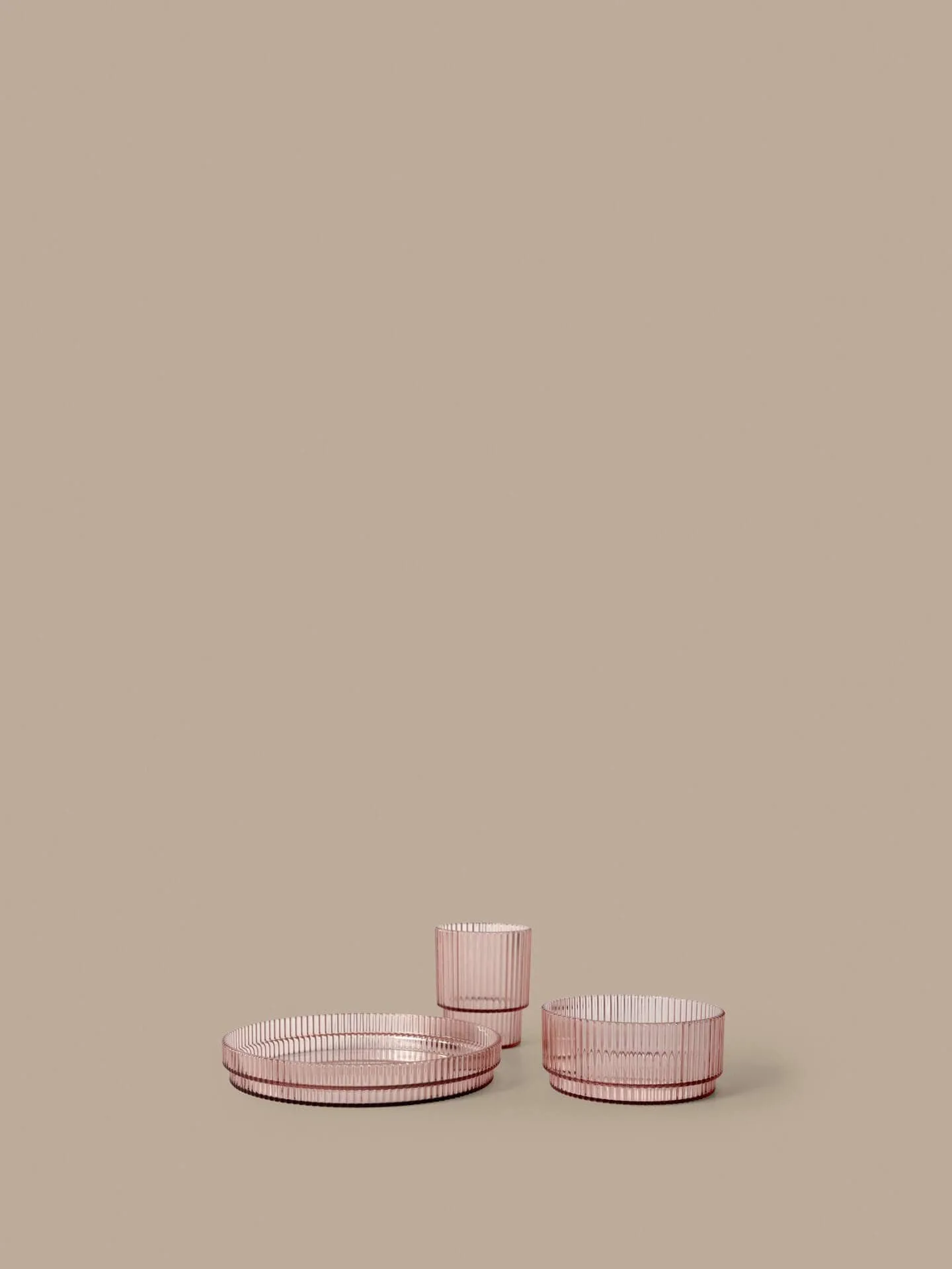 Ripple kids conjunto de mesa para criança, Blush, 3 peças Ferm Living