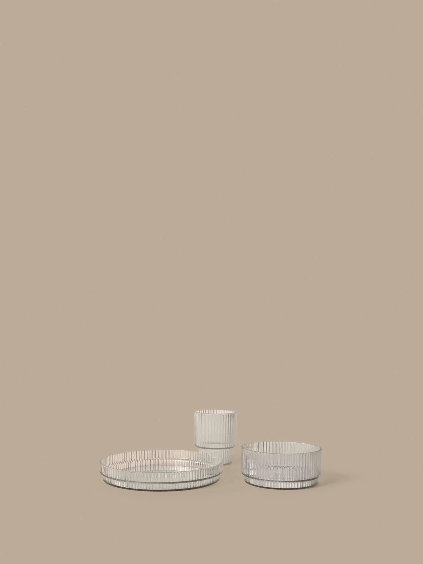 Ripple kids conjunto de mesa para criança, Clear, 3 peças Ferm Living