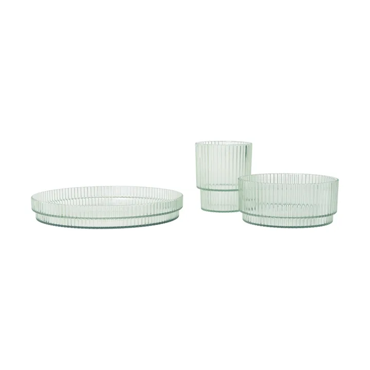 Ripple kids conjunto de mesa para criança - Tea green, 3 peças - Ferm Living