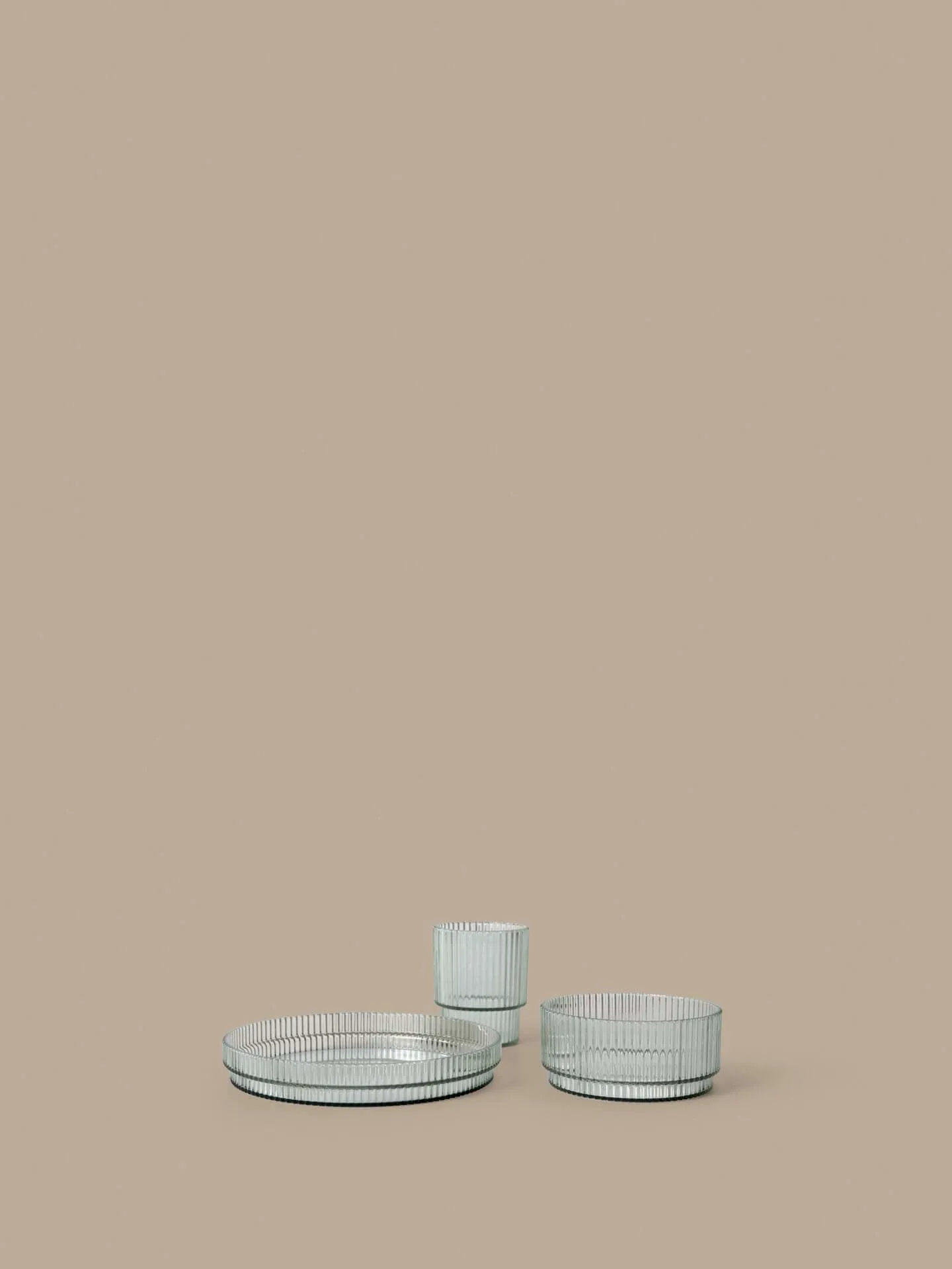 Ripple kids conjunto de mesa para criança, Tea green, 3 peças Ferm Living
