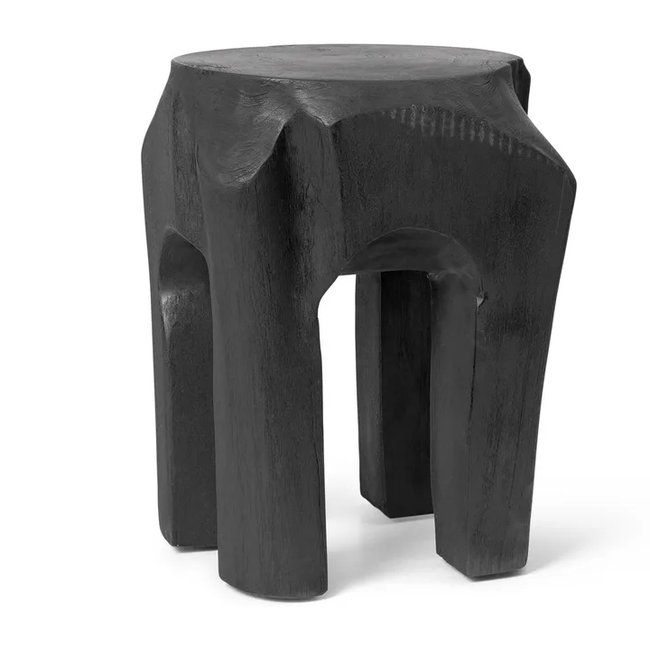 Root banco redondo Ø30x40 cm - Preto manchado - Ferm Living