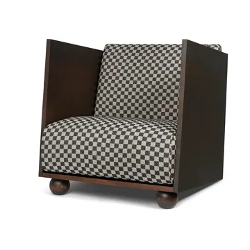 Rum Lounge Chair Check - Escuro manchado-areia-preto - Ferm Living