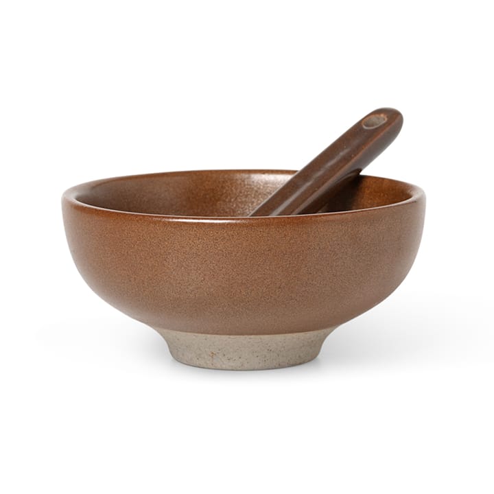 Saleiro com colher Petite, 2 un, Chocolate Ferm Living