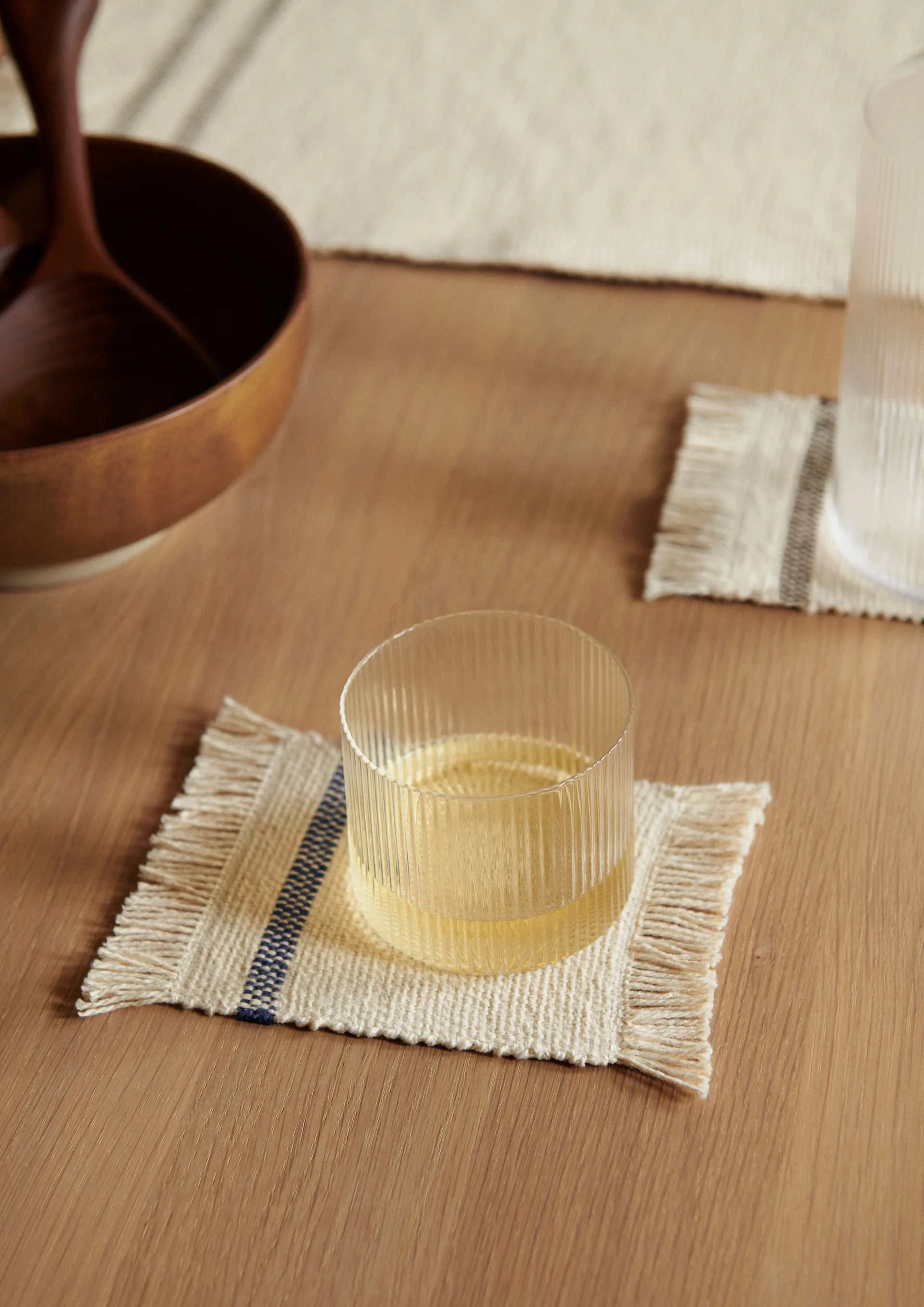 Savor base para copos 4 un. 10x14 cm, Off-white / Azul Ferm Living