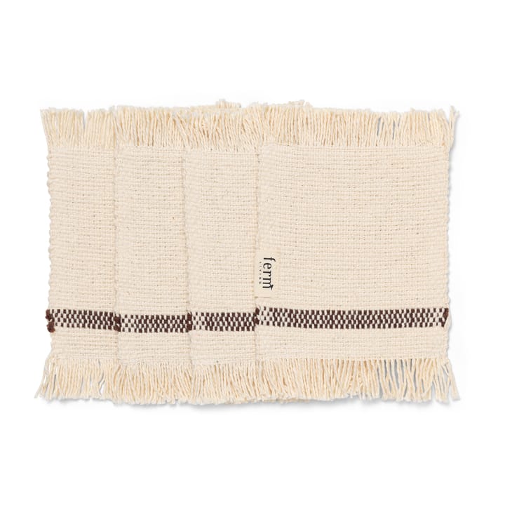 Savor base para copos 4 un. 10x14 cm, Off-white / Chocolate Ferm Living