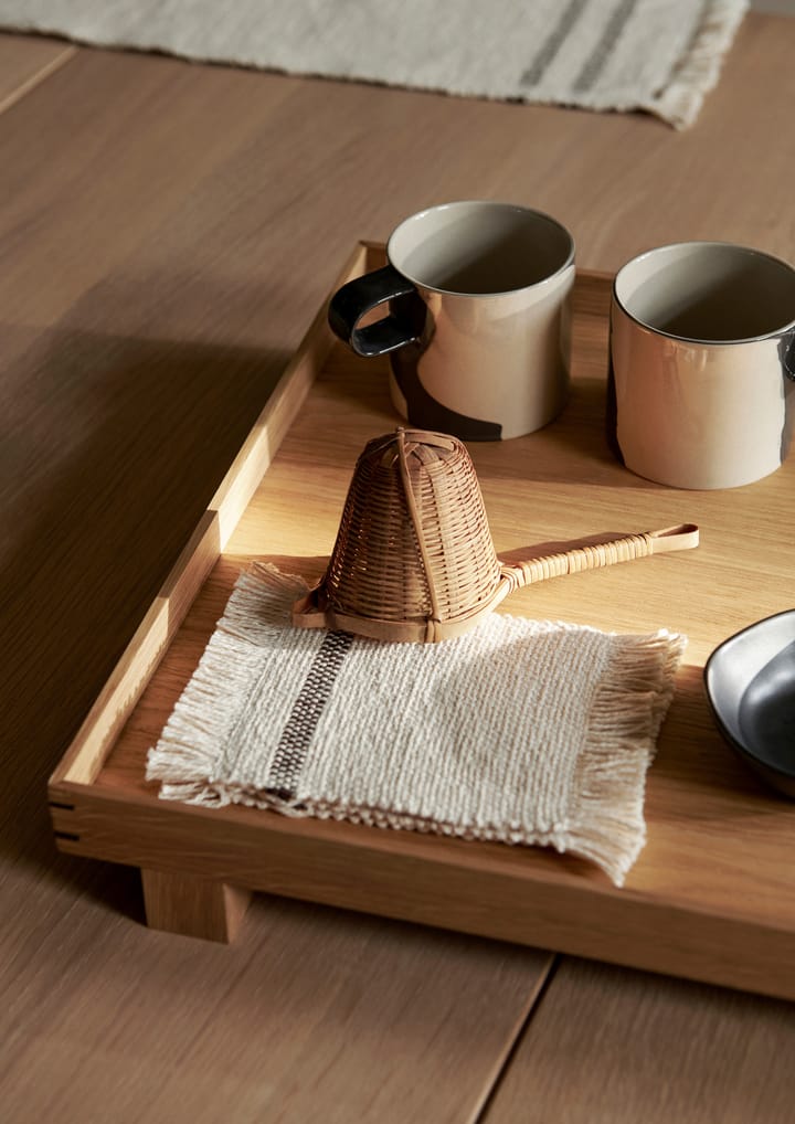 Savor base para copos 4 un. 10x14 cm, Off-white / Chocolate Ferm Living