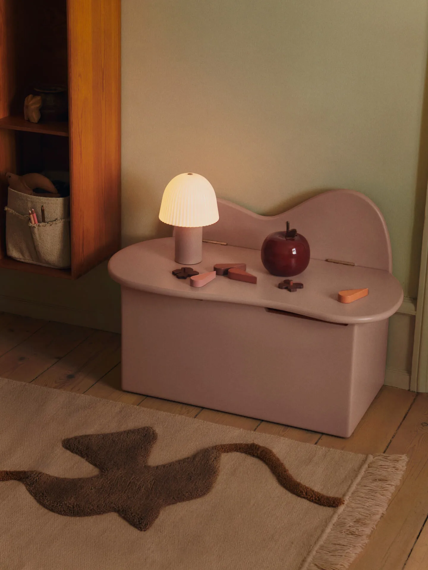 Slope banco com armazenamento 75x38x51 cm, Rose Ferm Living