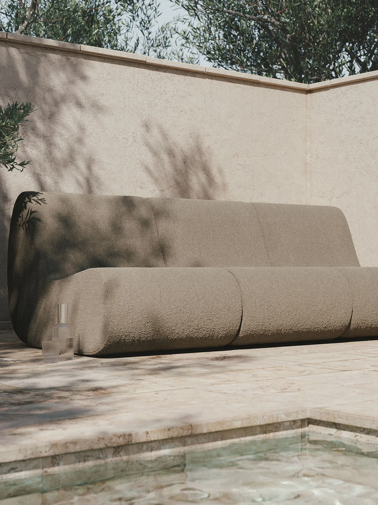 Sofá modular Rouli center module pure bouclé, Sand Ferm Living