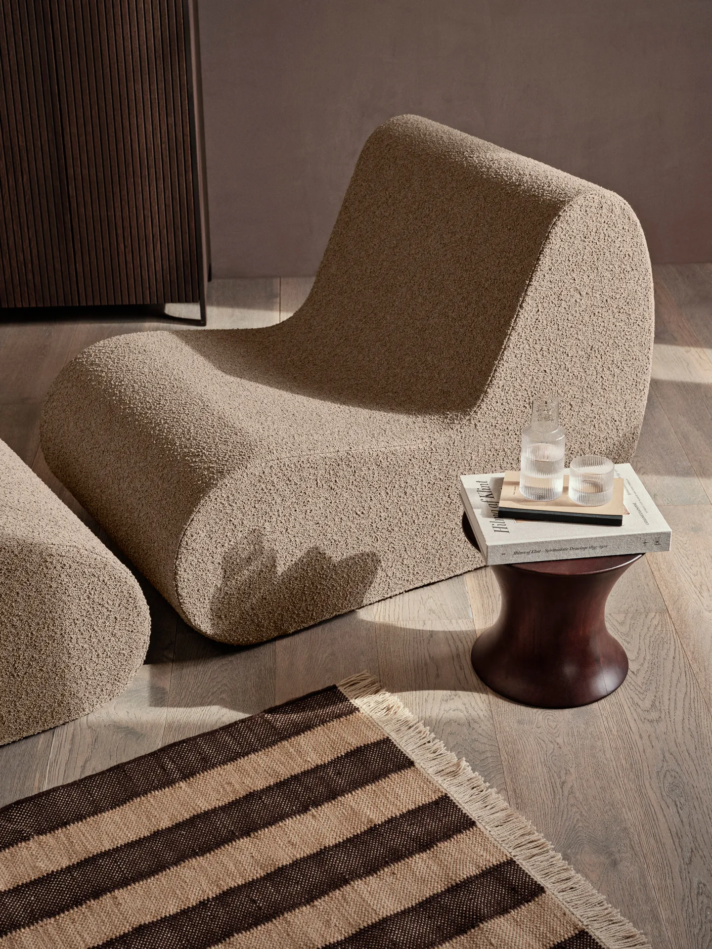 Sofá modular Rouli center module pure bouclé, Sand Ferm Living