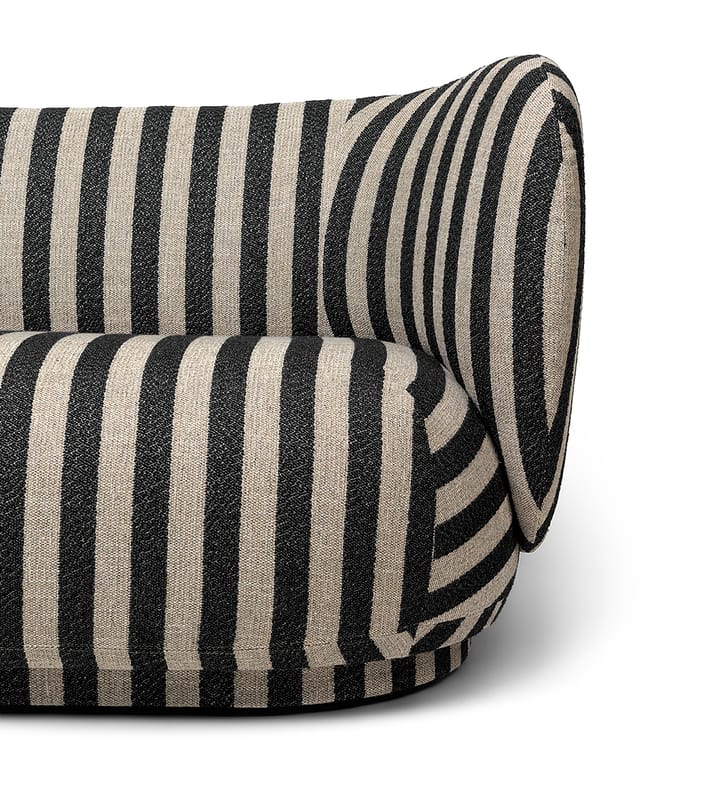 Sofá Rico 2 lugares, Louisiana sand-preto Ferm Living
