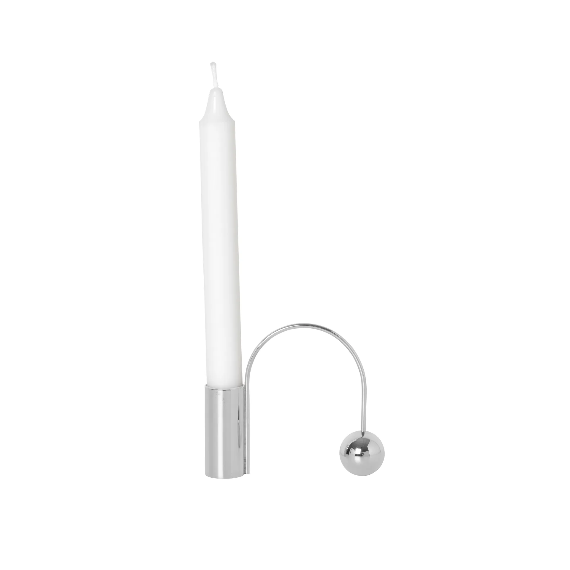 Suporte de velas Balance cromado, vela Ferm Living