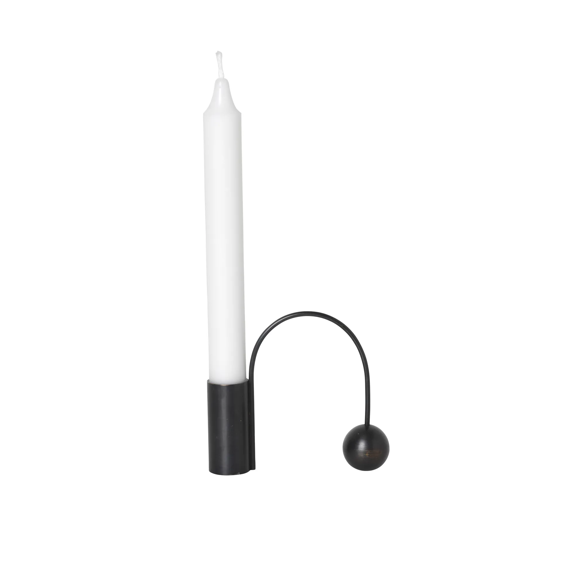 Suporte de velas Balance preto, vela Ferm Living