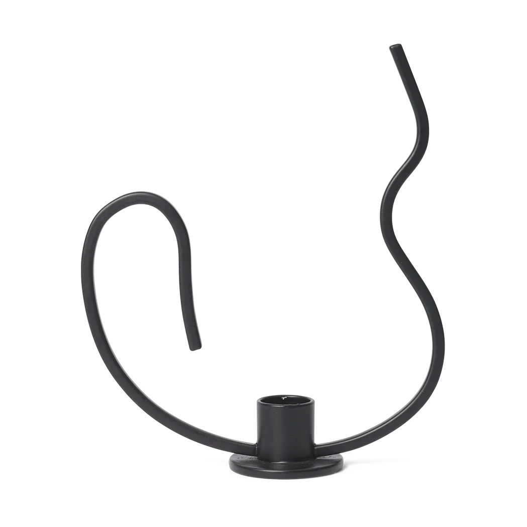 Suporte de velas Valse low, Preto Ferm Living