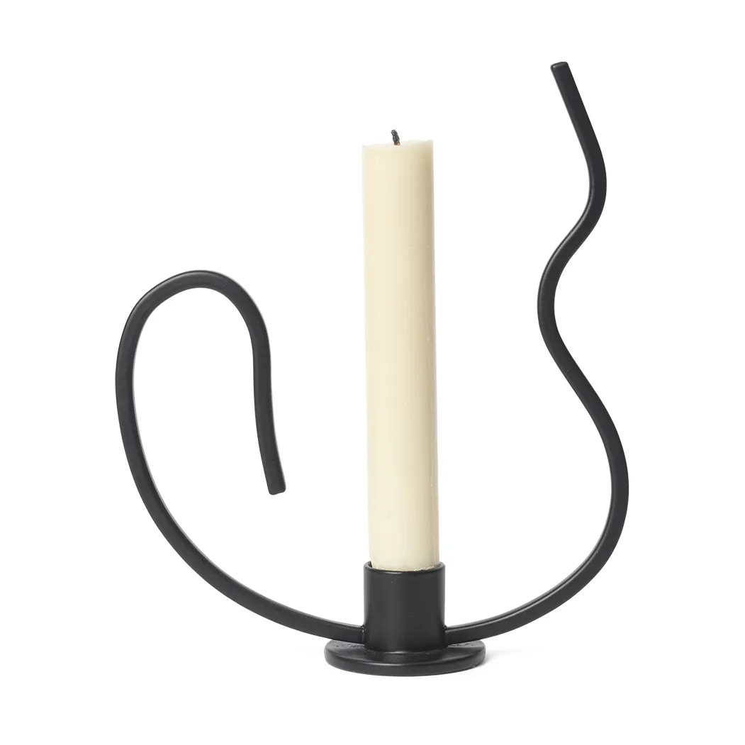 Suporte de velas Valse low, Preto Ferm Living