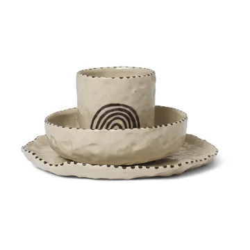 Talheres infantis Naive 3 peças - Red brown - Ferm Living