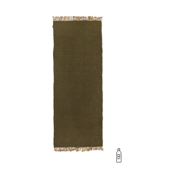 Tapete de corredor Block - Oliveira-Natural, 80x200 cm - Ferm Living