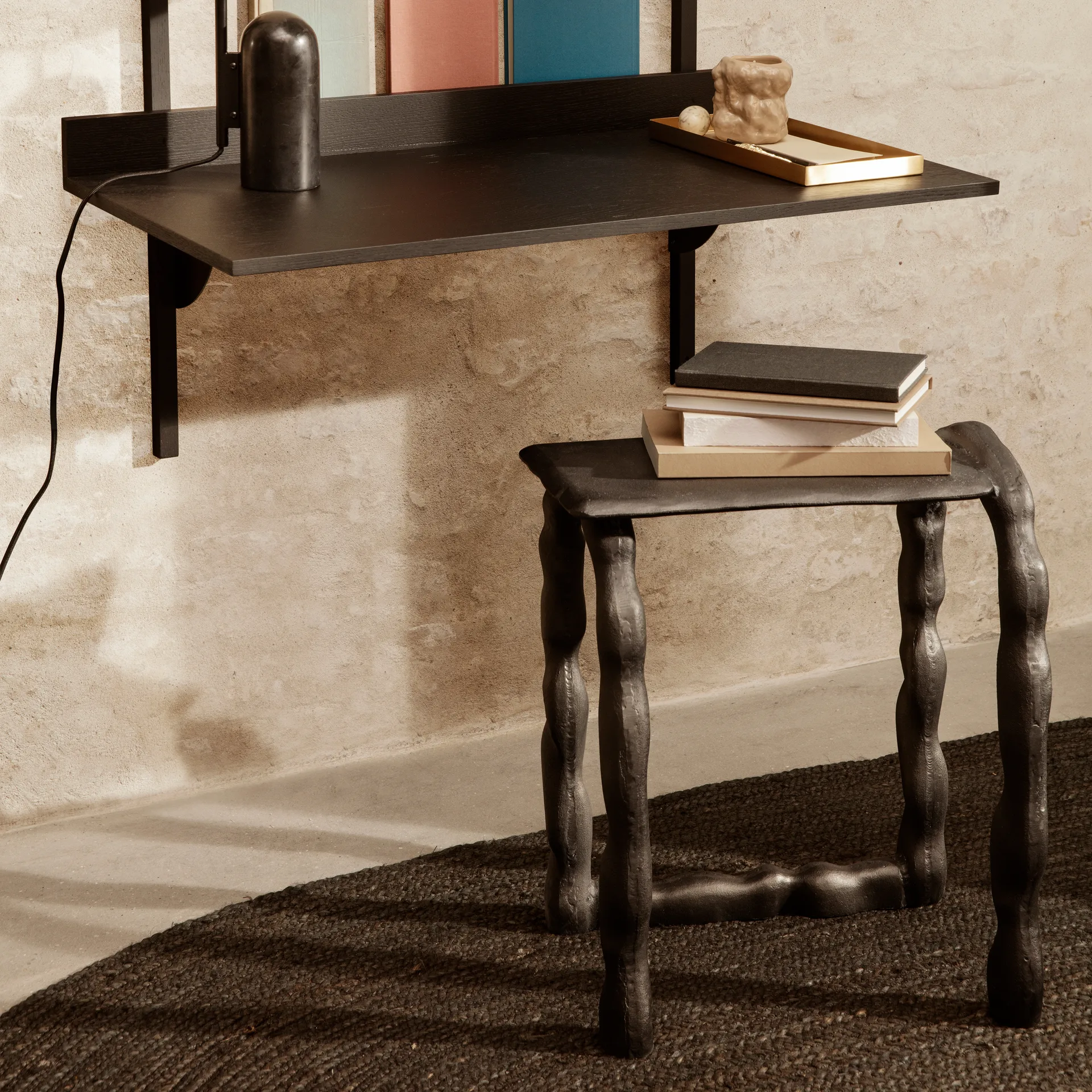 Tapete de juta grande Eternal oval , Preto Ferm Living