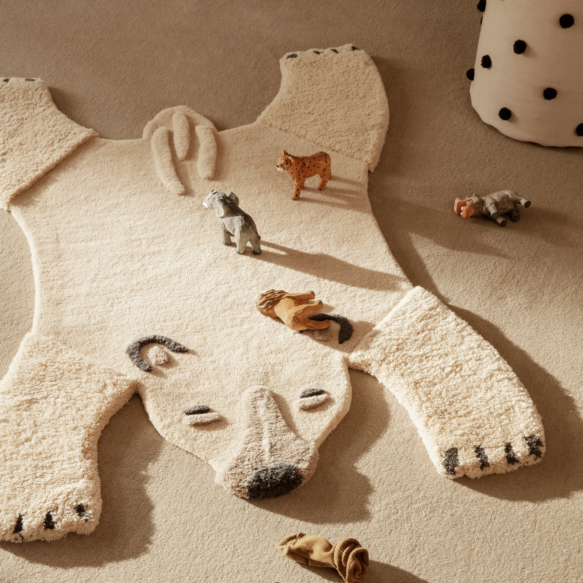 Tapete de lã Animal, urso-polar Ferm Living