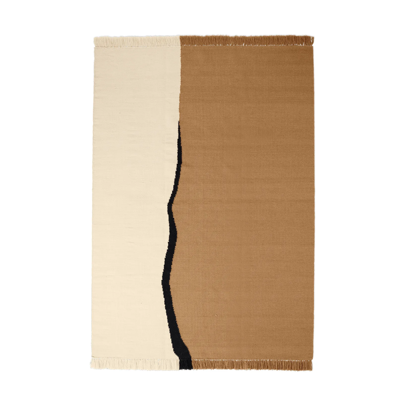 Tapete Soil Kelim, Dark sand-off white, 170x240 cm Ferm Living