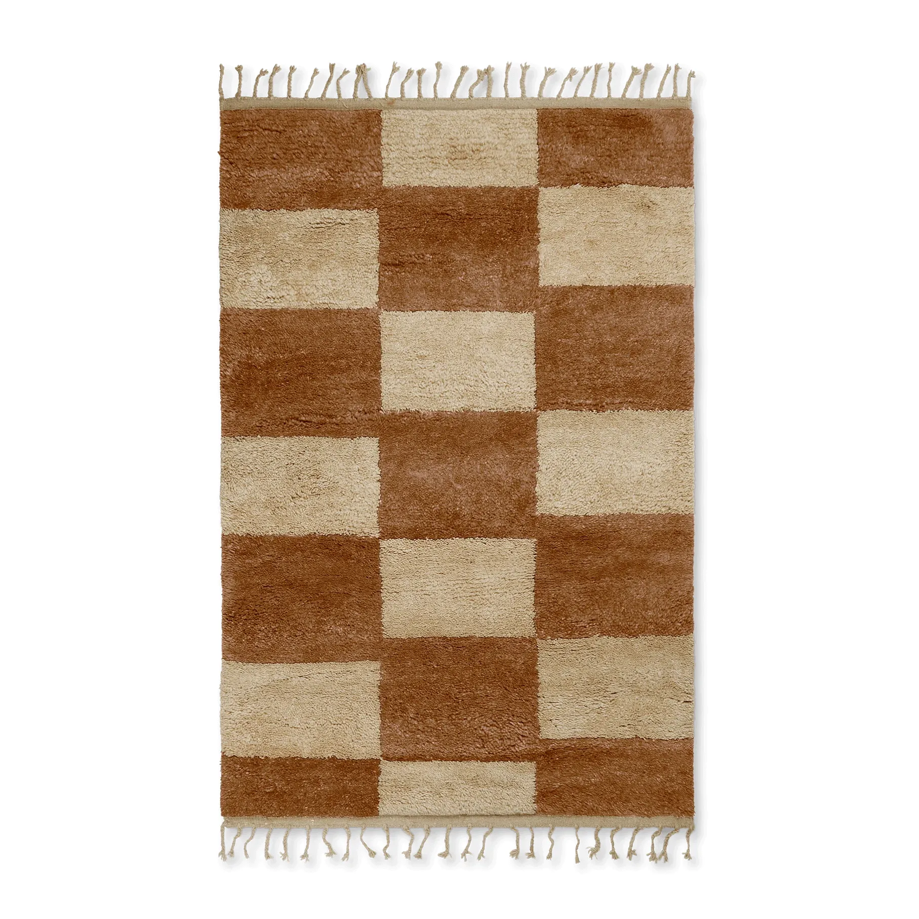 Tapete tecido à mão Mara 120x180 cm, Dark Brick-off-white Ferm Living