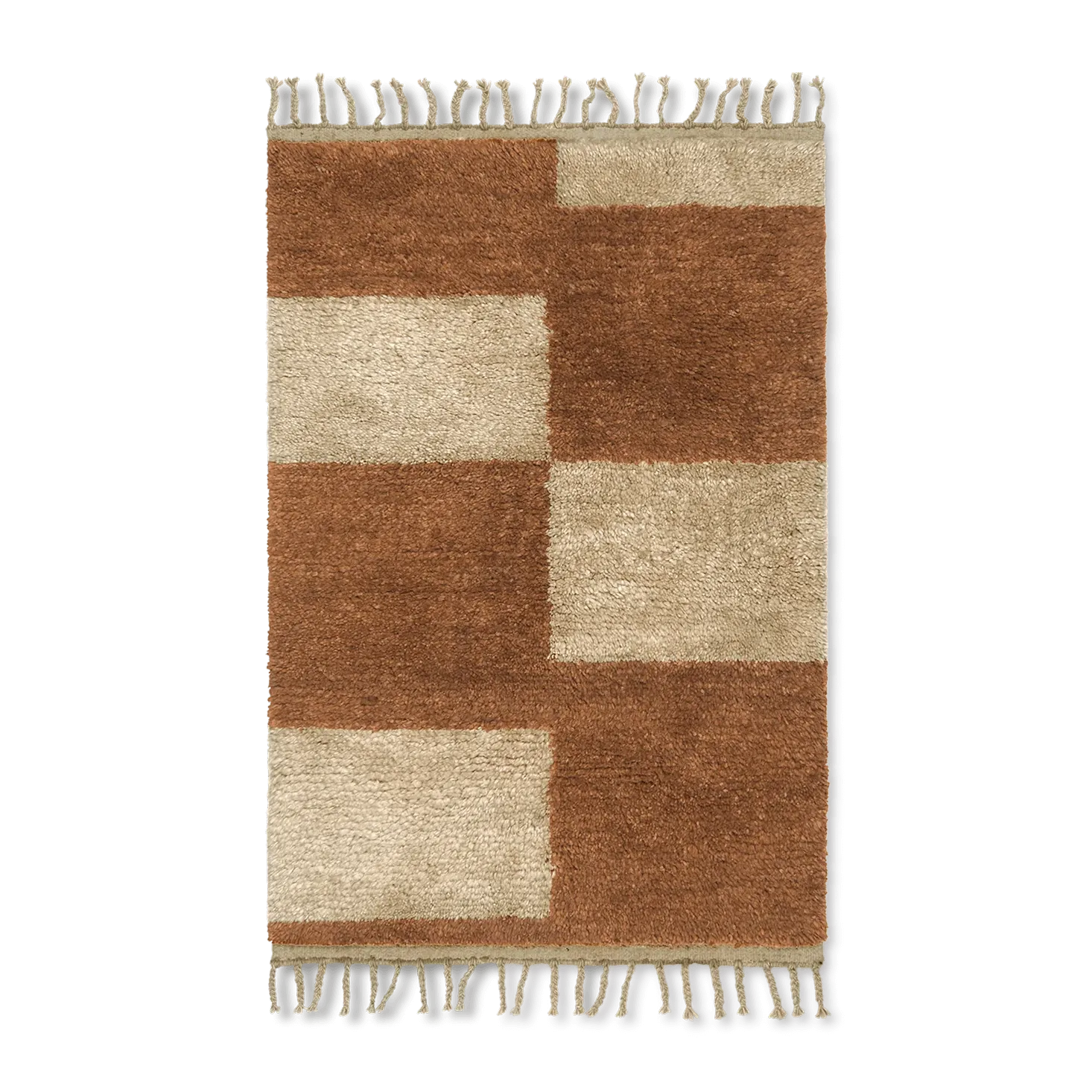 Tapete tecido à mão Mara 80x120 cm, Dark Brick-off-white Ferm Living