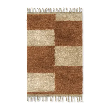 Tapete tecido à mão Mara 80x120 cm - Dark Brick-off-white - Ferm Living