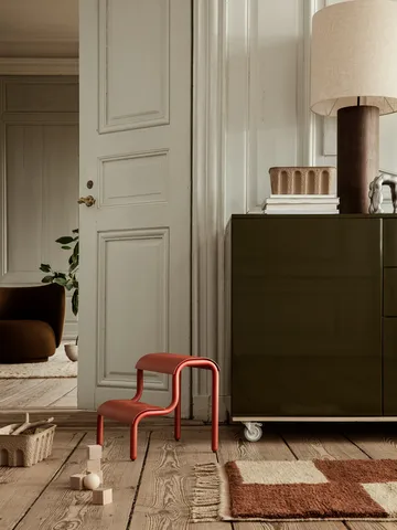 Tapete tecido à mão Mara 80x120 cm - Dark Brick-off-white - Ferm Living