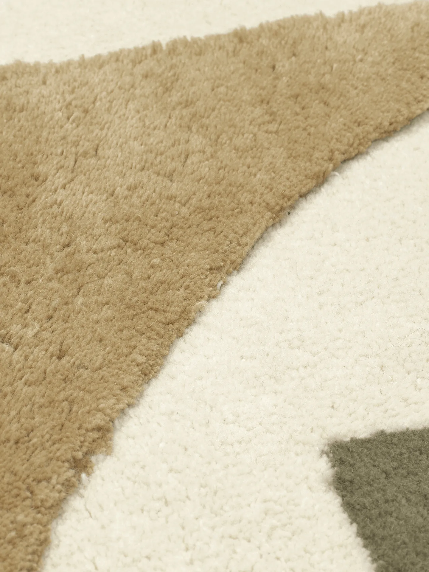 Tapete tufado Bloco, Green-off white, 80x120 cm Ferm Living