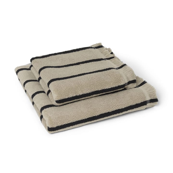 Toalha Alee 50x100 cm, Sand-black Ferm Living