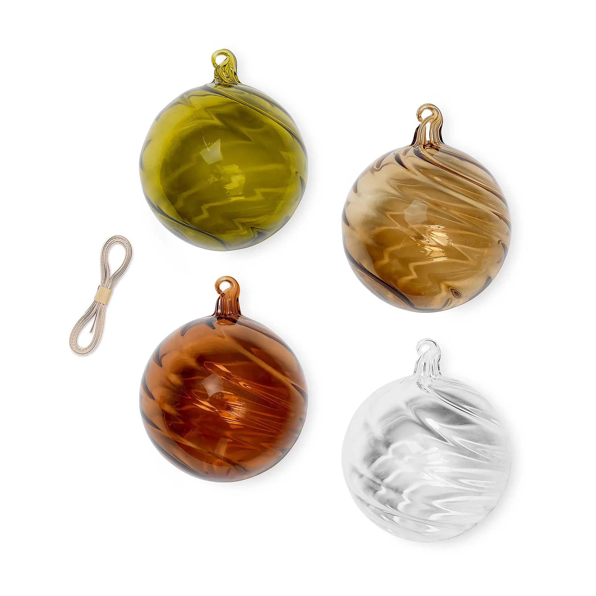 Twirl enfeite de Natal - grande Ø10 cm 4 un., Multi Ferm Living