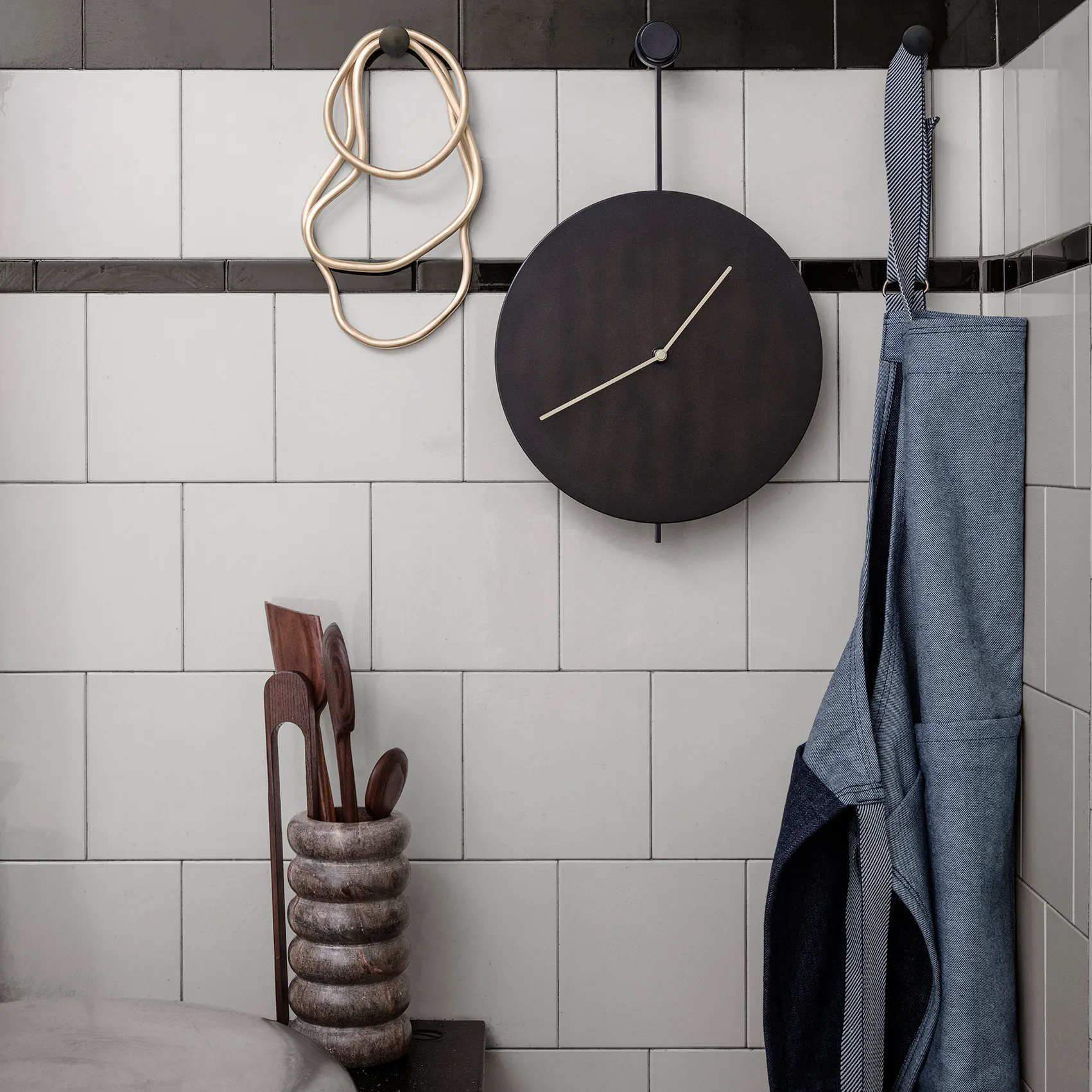 Vaso Bendum, brown marble Ferm Living