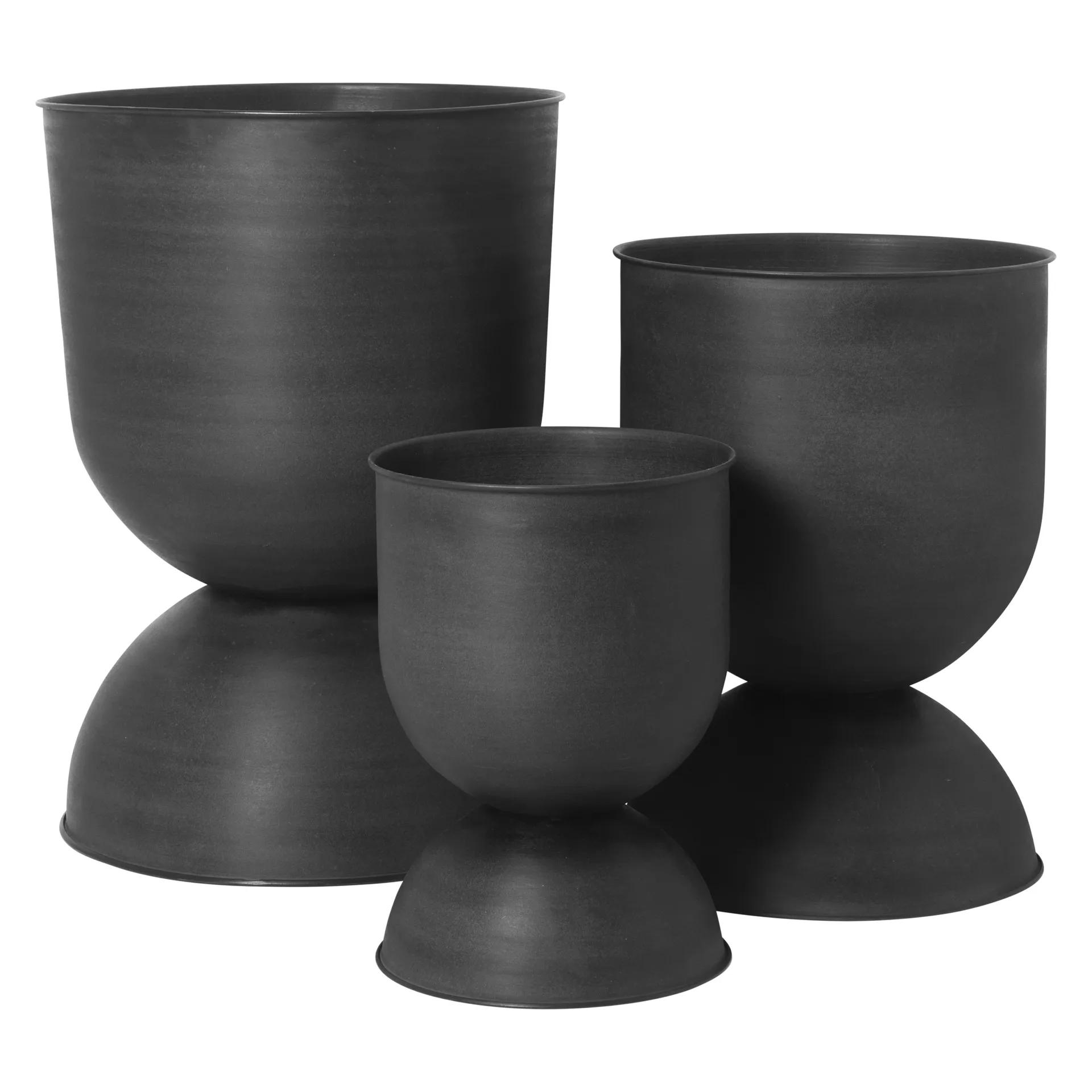 Vaso de flores pequeno Hourglass Ø30 cm, Preto-cinza escuro Ferm Living